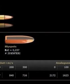Norma 22-250 Blyspets 3,4g